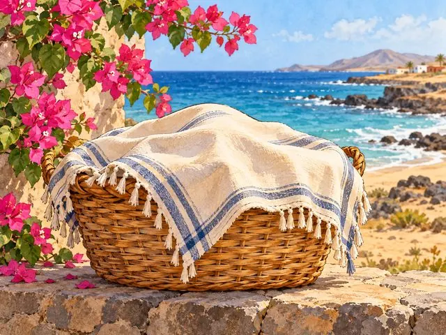 Vovó's woven basket by the sea